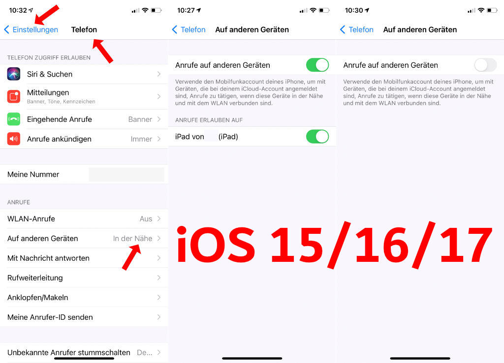 iOS 17 - Apple iPhone - klingeln auf iPad, Mac oder anderem iPhone abstellen