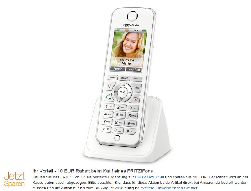 Fritz!FonC4-DECT-Telefon-fritzbox-10-euro-rabatt-avm-sparen