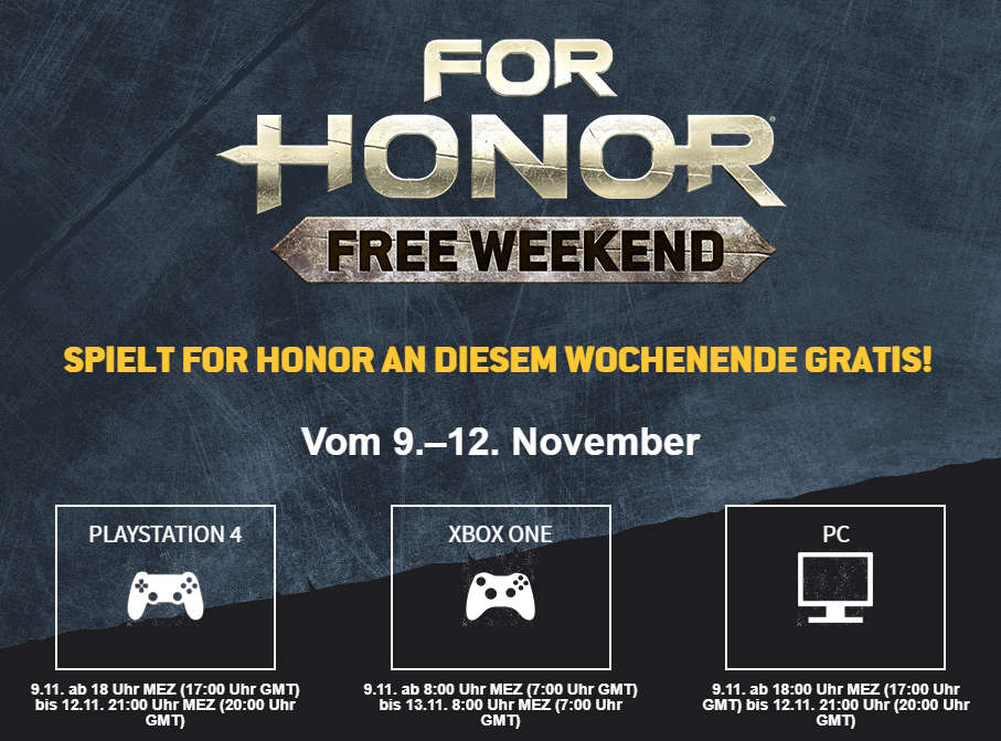 For Honor kostenlos spielen - Am Wochenende