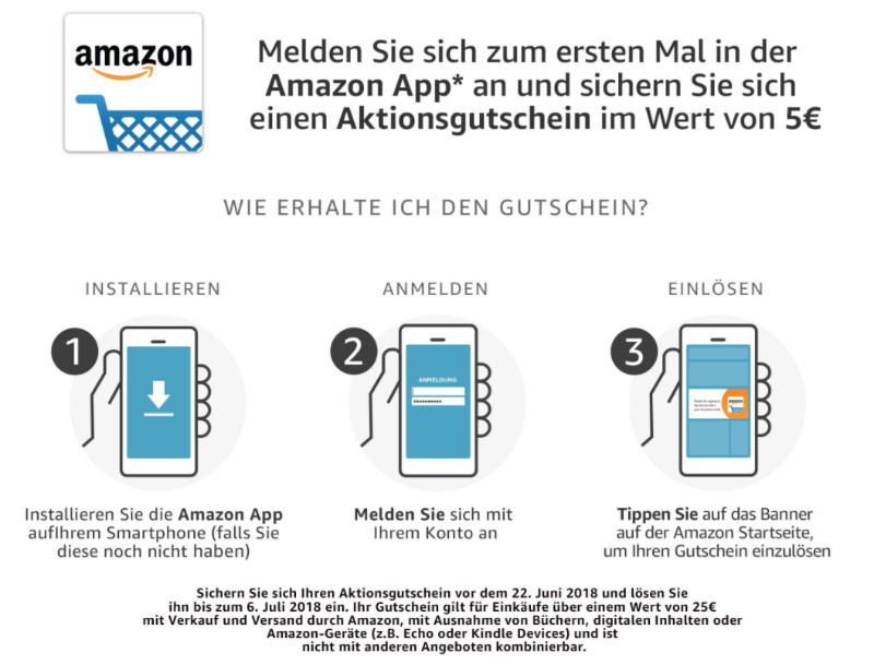 5 Euro Amazon Aktionsgutschein Juni - Neunutzer