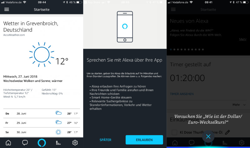 Alexa App für iOS Sprachbefehle - Alexa Button