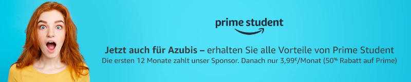 Amazon Prime günstiger für Azubis, Auszubildende, Berufsschüler und Lehrlinge