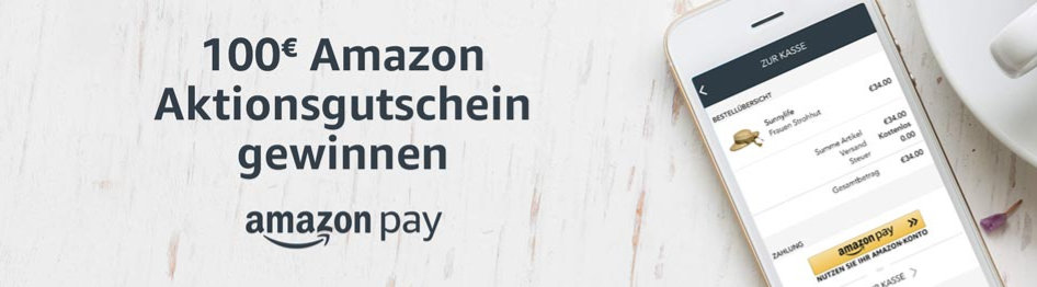 100 € Amazon Gutschein gewinnen - Amazon Pay nutzen, E-Mail schreiben und teilnehmen