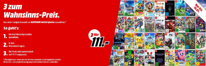 Nintendo Switch - 3 für 111 Euro - MediaMarkt