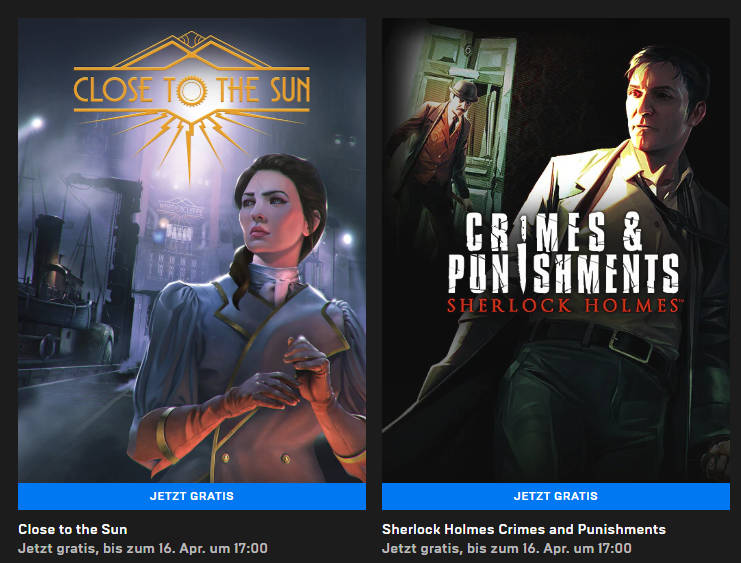 Kostenlose PC-Games - Close to the Sun und Sherlock Holmes: Crimes and Punishments