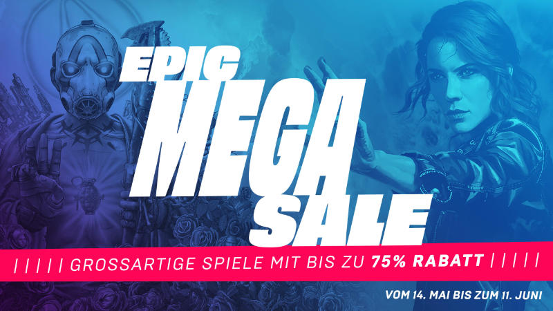 Epic Games Mega Sale - bis zu 75 Prozent Rabatt und 10 Euro Gutscheine