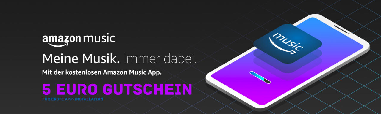 Amazon Gutschein - 5 Euro Aktionsgutschein für erste Nutzung der Amazon Music-App