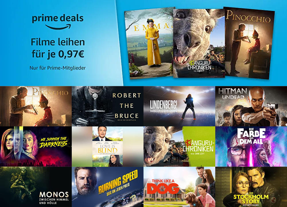 Prime Deals - 30 Filme für je 97 statt 99 Cent leihen - Oktober / November 2020