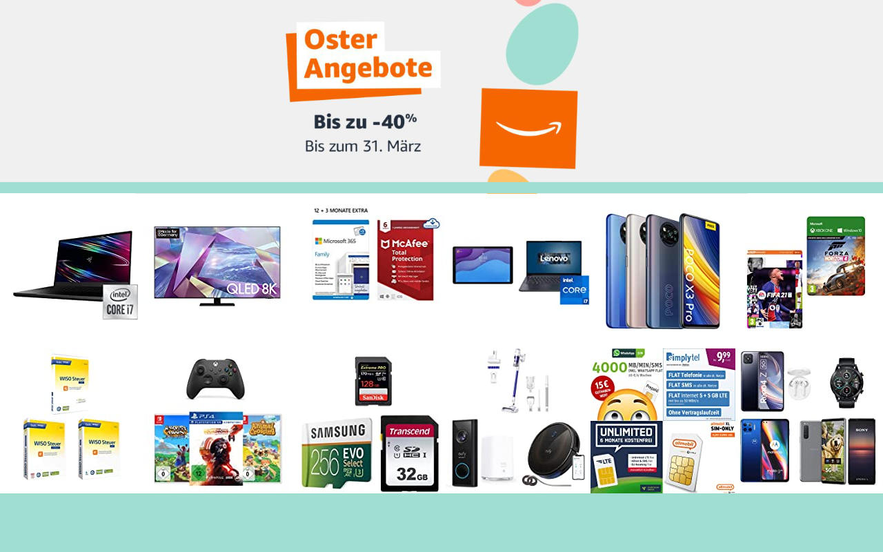 Amazon Osterangebote 2021 - bis zu 40% Rabatt - Angebote, Aktionen und Gutscheine - Tag 8