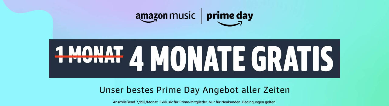 Amazon Music Unlimited (HD) bis zu 4 Monate gratis zum Prime Day 2021