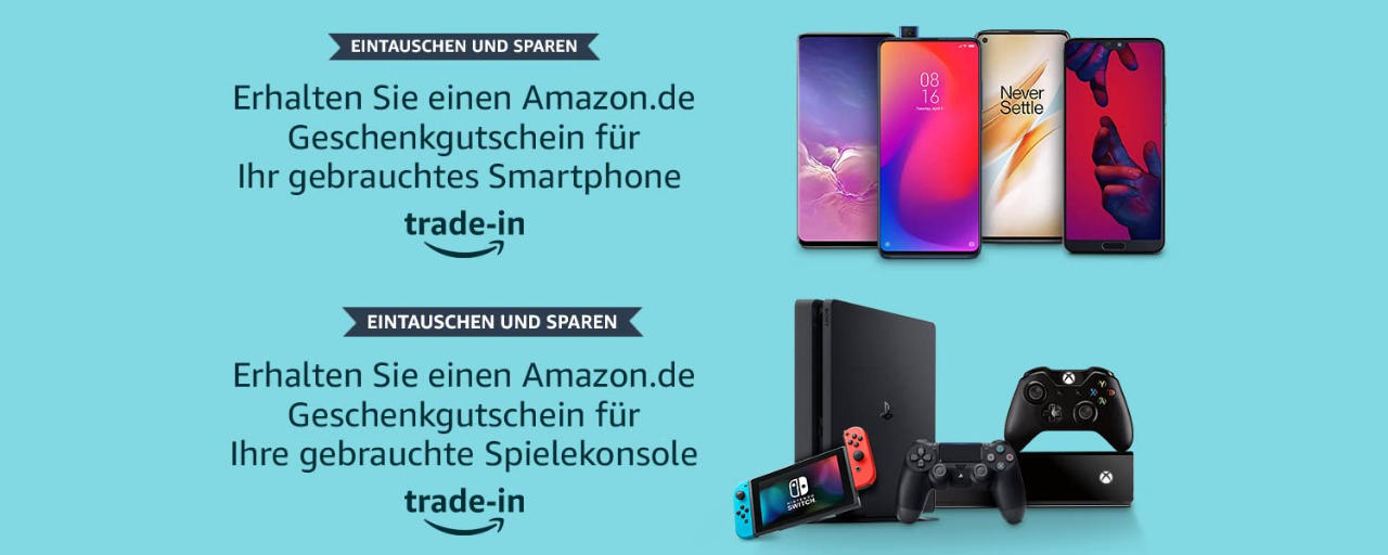 Amazon - Ankauf von gebrauchten Smartphones und Konsolen gegen Geschenkgutschein