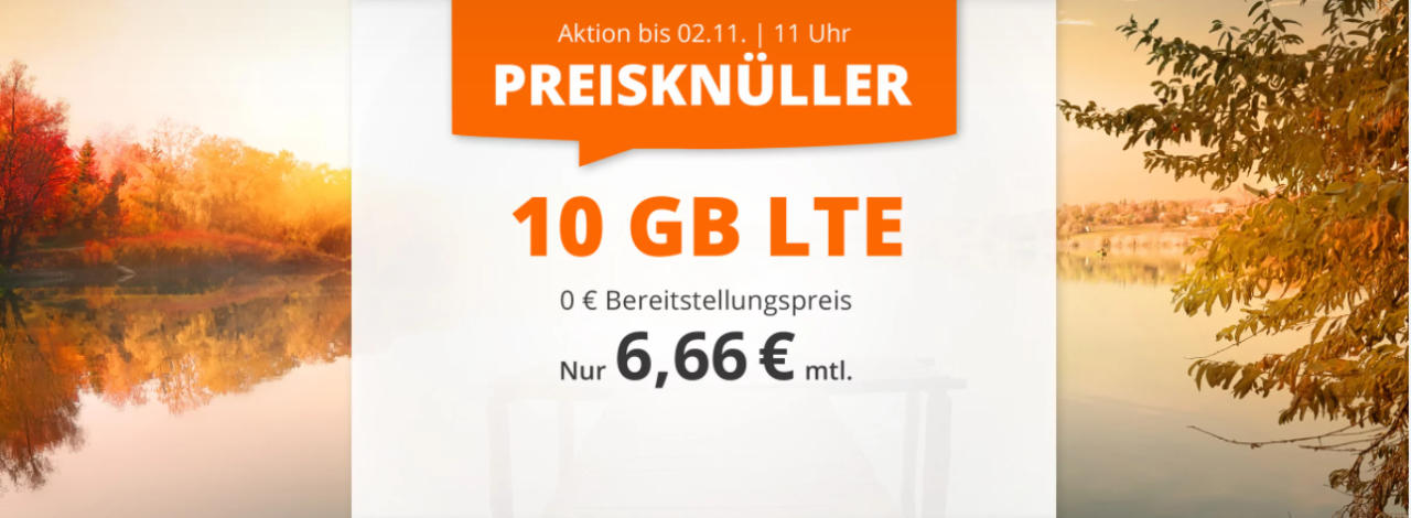 sim.de - 10 GB LTE-Datenvolumen mit 60 Freiminuten für 6,66 Euro im Monat 
