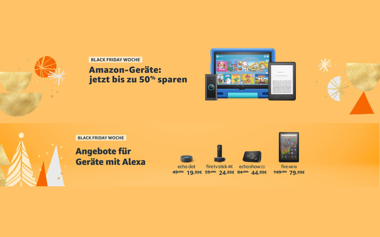 Angebote - Echo, Fire TV, Kindle eReader - für und mit Alexa - Rabatte bis zu 55%