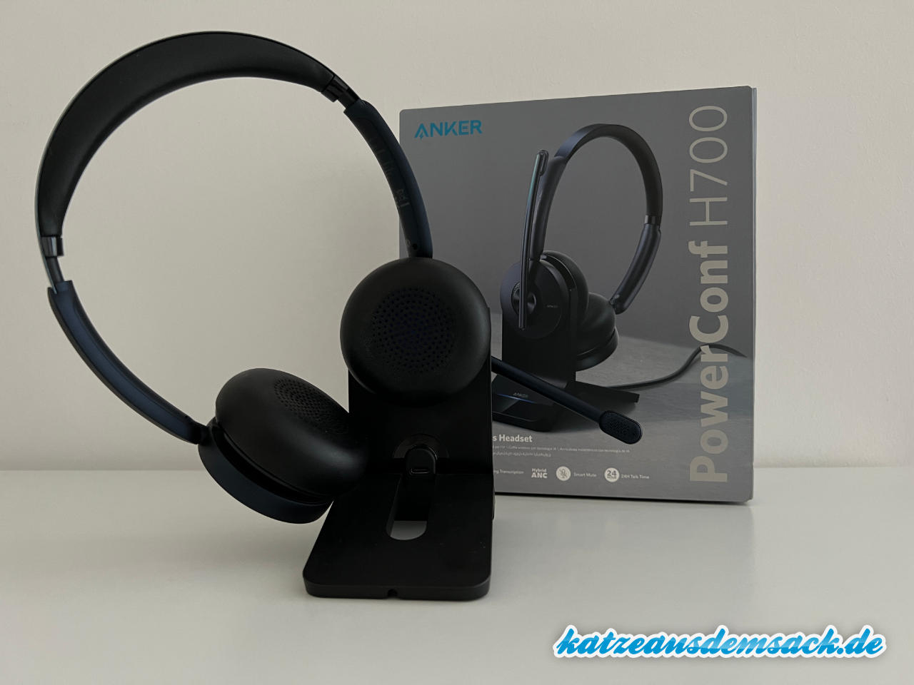 PowerConf H700 von Anker - Kabelloses Headset für Videokonferenzen im Büro oder Homeoffice