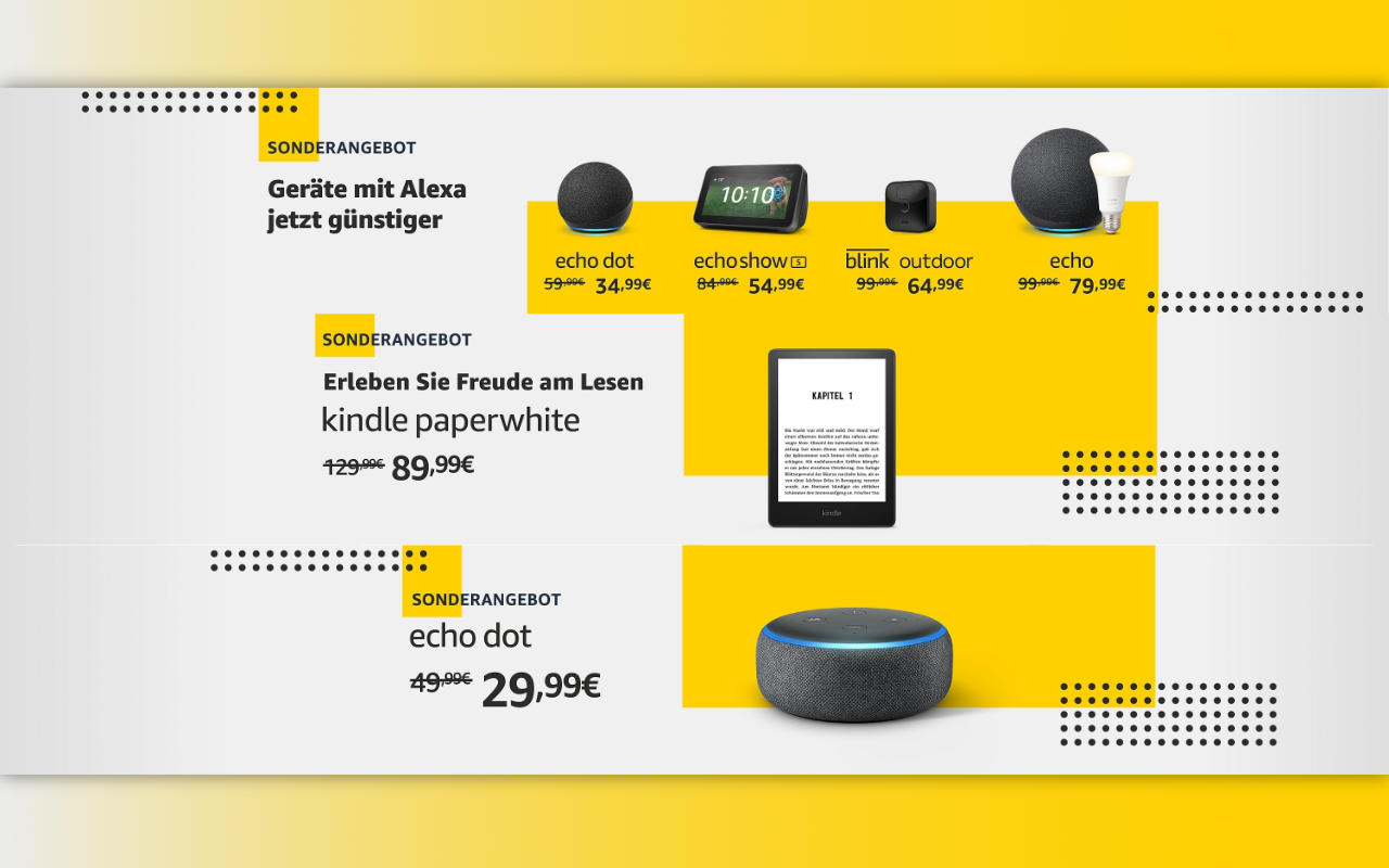 Geräte mit Alexa günstiger bei amazon.de - März 2022