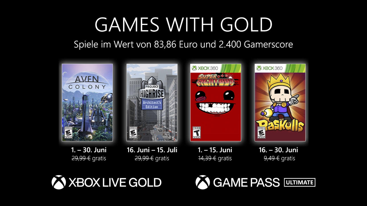 Games with Gold Xbox Juni 2022 - Neue Spiele mit Game Pass Ultimate und Xbox Live Gold