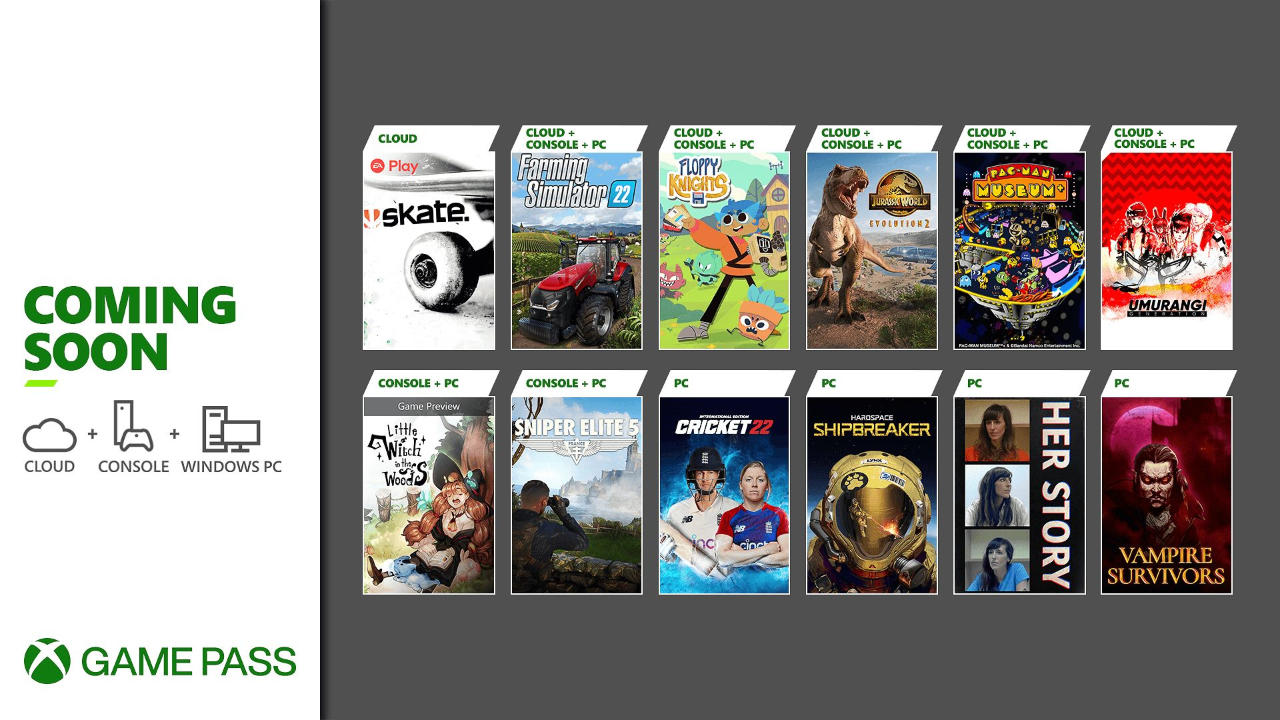 Xbox Games Pass und PC Games Pass - Neuzugänge für Cloud, PC und Xbox - Mai 2022 Teil 2