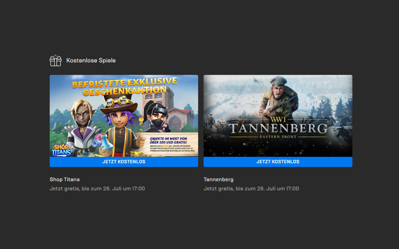 Tannenberg und Items für Shop Titans kostenlos bis 27. Juli - PC-Spiele Vollversionen gratis