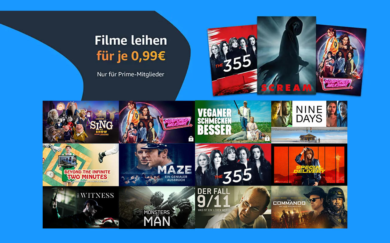 Filme für je 99 Cent ausleihen - Juli 2022 bei amazon.de - Heimkino Schnäppchen auch in 4K UHD