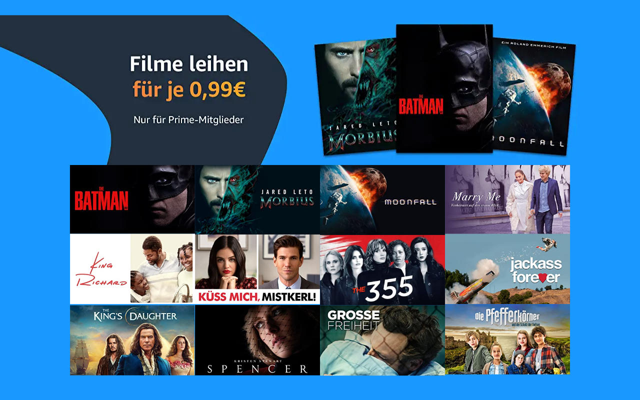 Filme für je 99 Cent ausleihen - August 2022 bei amazon.de - Heimkino Schnäppchen