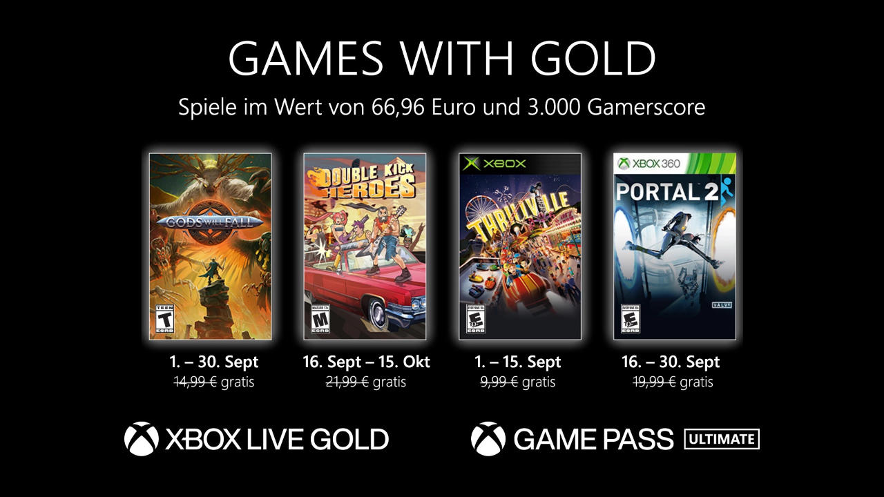 Games with Gold Xbox September 2022 - Neue Spiele mit Game Pass Ultimate und Xbox Live Gold