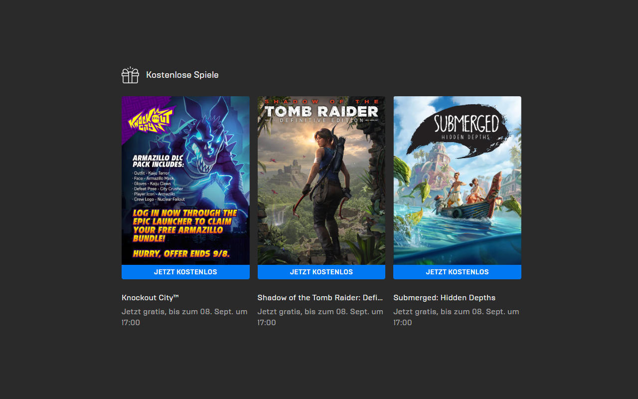 Shadow of the Tomb Raider: Definitive Edition und Submerged: Hidden Depths kostenlos bis 08. September - PC-Spiele Vollversionen gratis