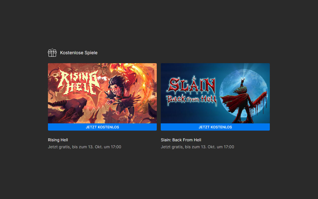 Rising Hell und Slain: Back From Hell kostenlos - PC-Spiele Vollversionen gratis