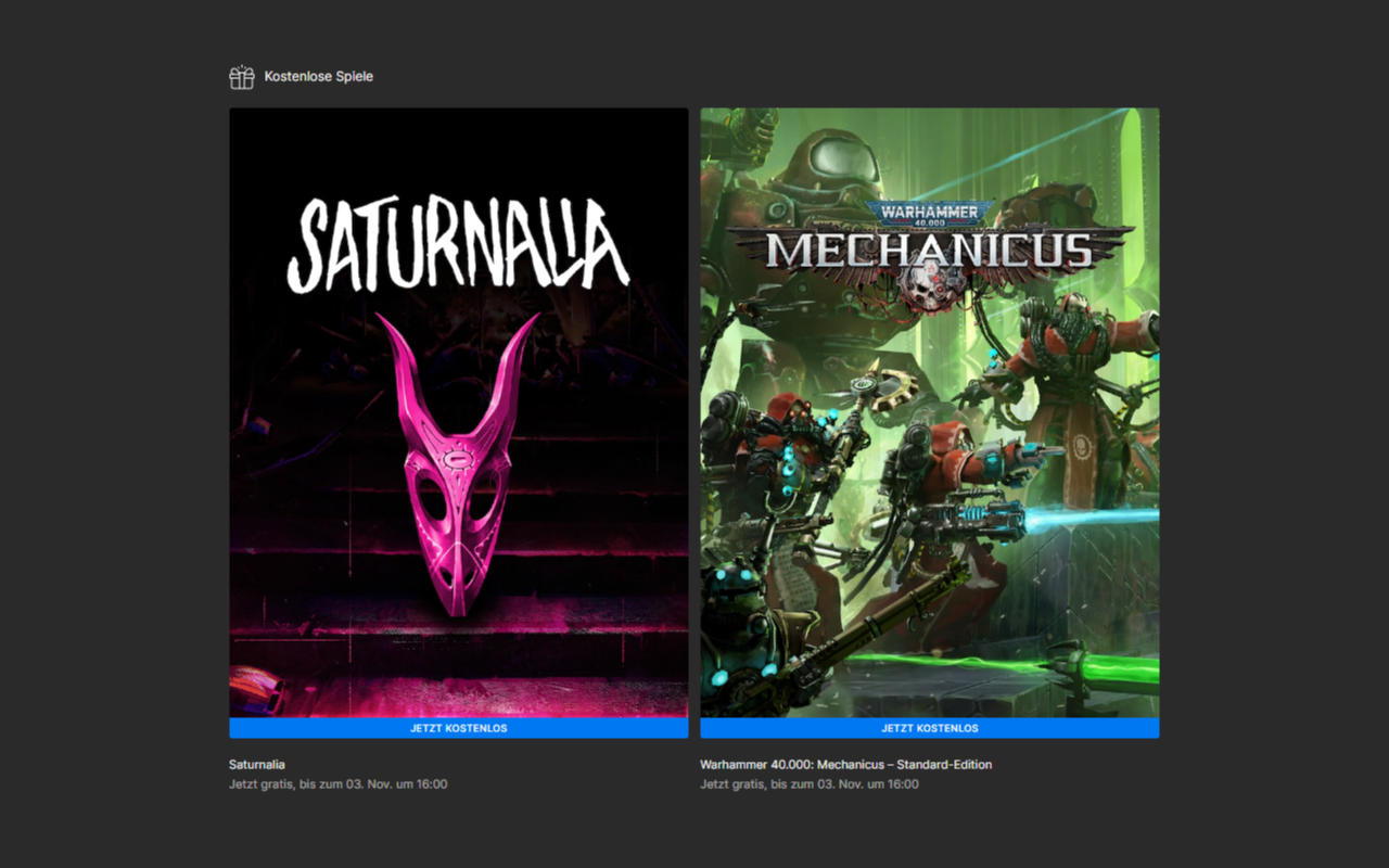 Saturnalia und Warhammer 40.000: Mechanicus kostenlos - PC-Spiele Vollversionen gratis