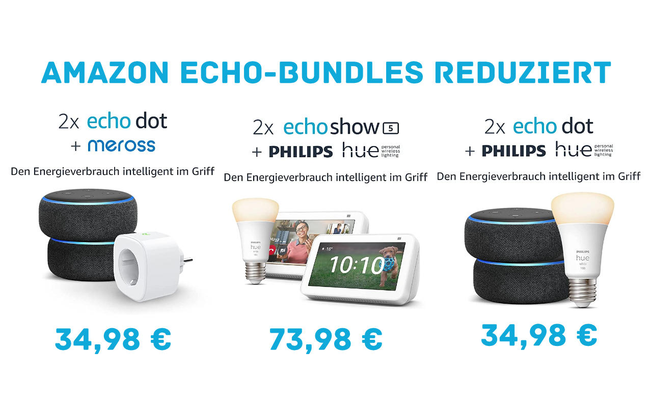 Amazon Echo mit Alexa im Doppelpack günstiger