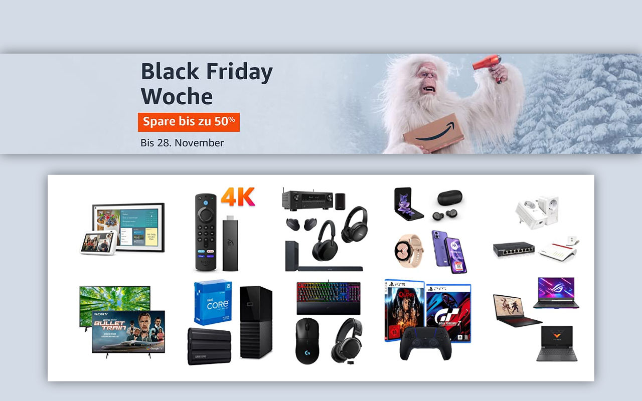 Black Friday Woche bei amazon.de - Tag 1 - Angebote, Aktionen, Schnäppchen und Deals