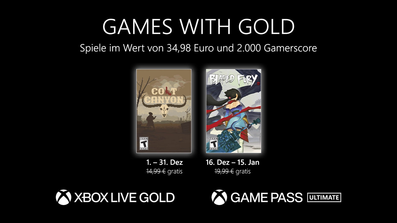 Games with Gold Xbox Dezember 2022 - Neue Spiele mit Game Pass Ultimate und Xbox Live Gold