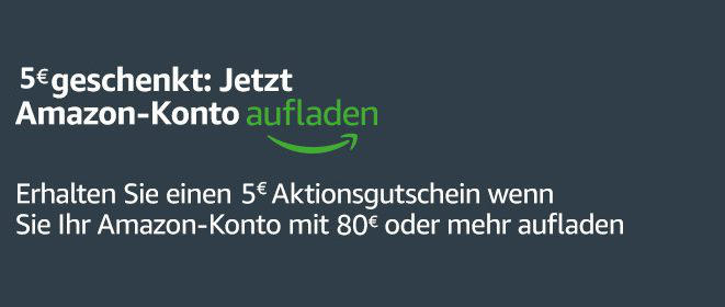 5 Euro Amazon Gutschein Kontoaufladung - Januar 2023