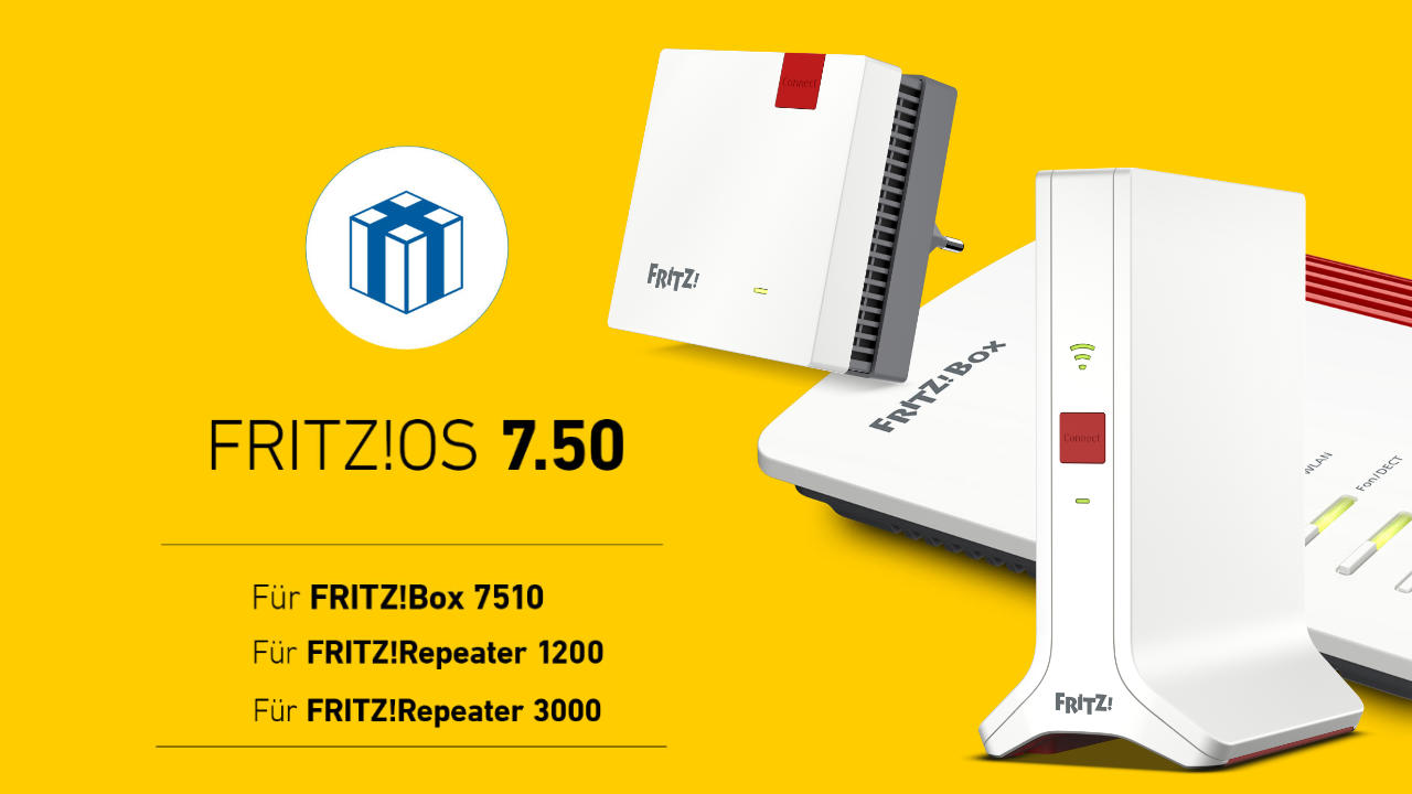 FRITZ!OS 7.50 jetzt auch für FRITZ!Box 7510, FRITZ!Repeater 1200 und 3000 