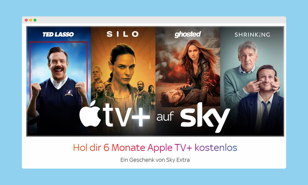 Apple TV+ ein halber Jahr gratis für Sky Kunden