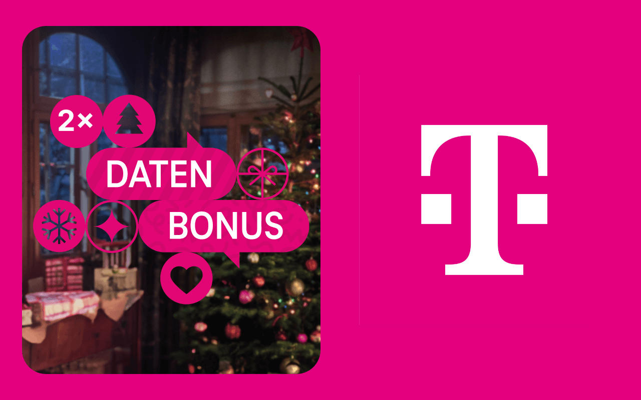 Telekom - Vom 1. Dezember bis 31. Dezember 2023 verdoppeln wir Ihren individuellen Datenbonus.