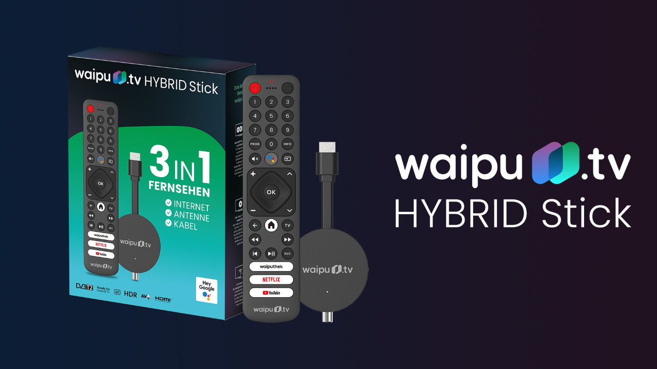 waipu.tv Hybrid Stick - IPTV, DVBT2 und Kabel - DVB-C in einem Stick
