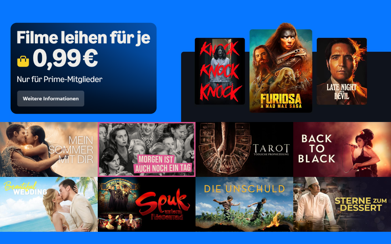 Prime Deals: Über 100 Filme für je 99 Cent leihen im November 2024
