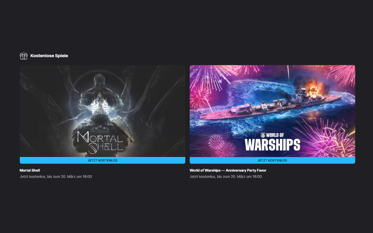 Mortal Shell und World of Warships — Anniversary Party Favor gratis - PC-Spiele - Spiele-Vollversionen kostenlos (Windows)